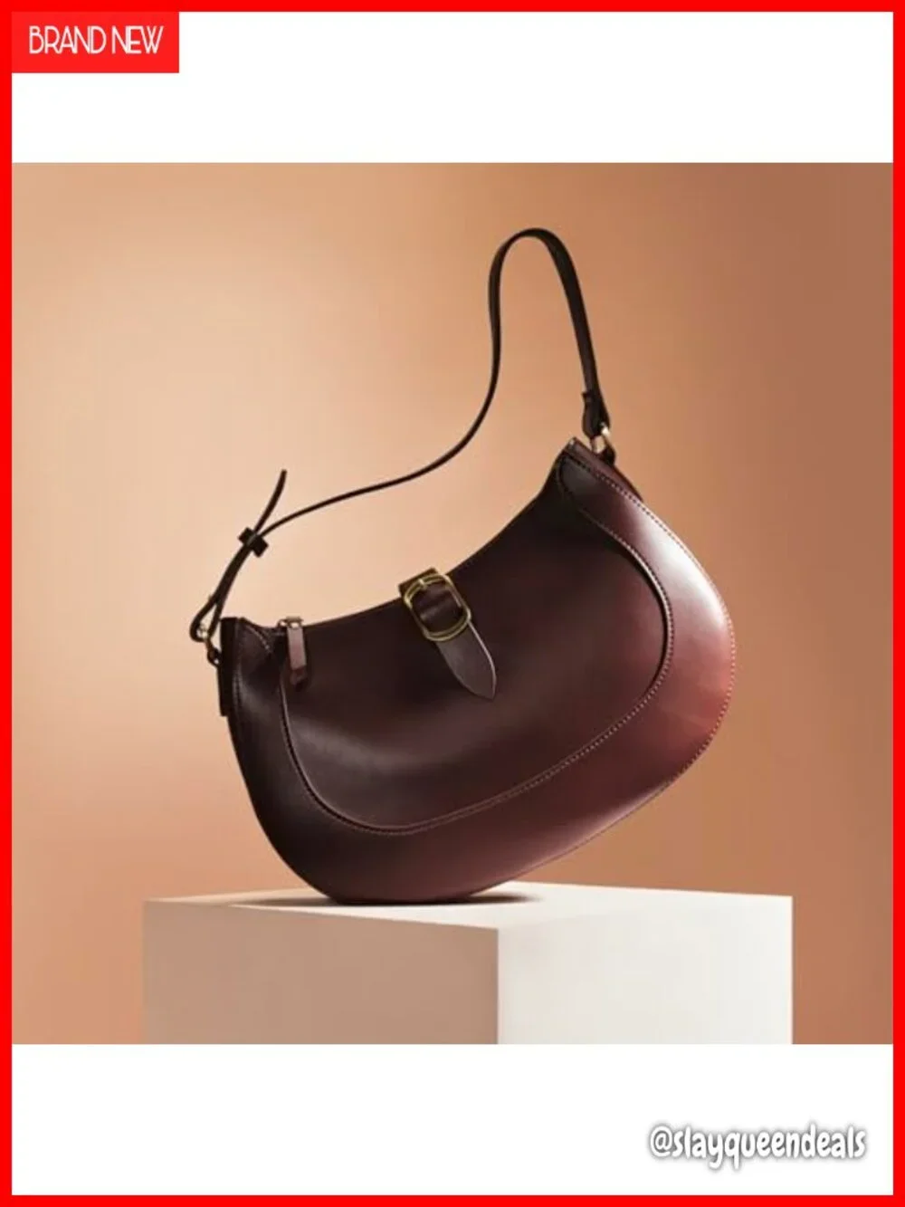 Vegan Leather Crescent Hobo Bag Adjustable Shoulder Strap Women's Purse Satchel